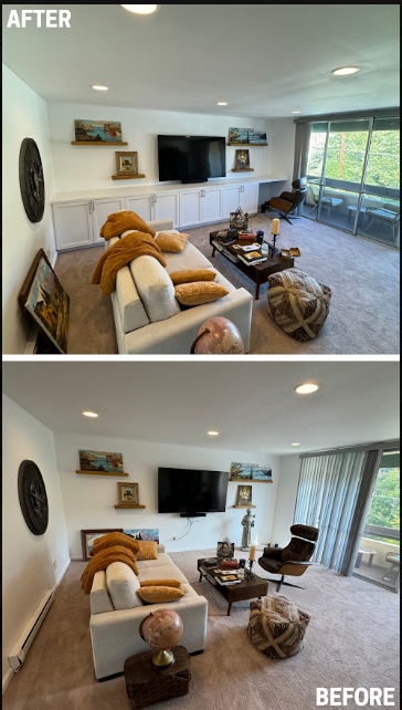 Custom Living Room Media Console & Built-in Storage
