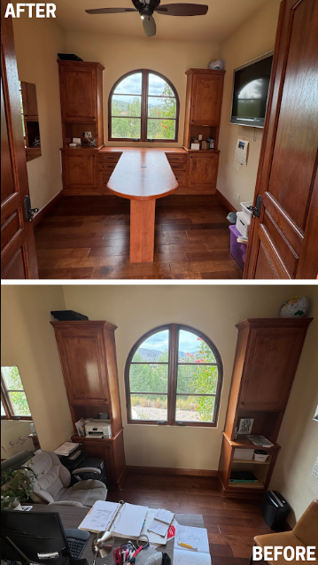 Custom Executive Office Desk & Built-in Wall Units